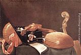 Evaristo Baschenis Still-Life with Musical Instruments painting